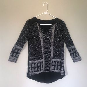Lucky Brand Women's BOHO Peasant Blouse Top Size S